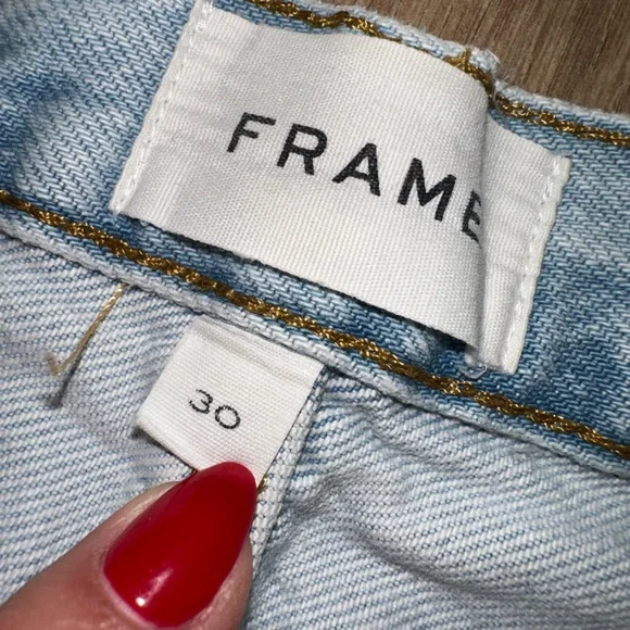 FRAME Le Jane Crop Straight Leg Blue Light Wash Jeans Size 30